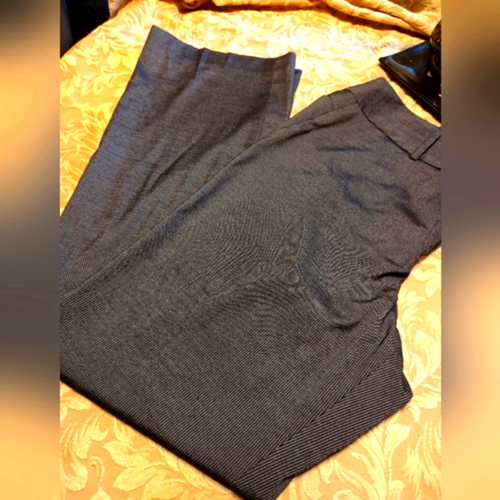🖤Stunning Vintage Anne Klein Black & White Pinstripe Platinum Slacks Pants - 12 - Picture 8 of 12